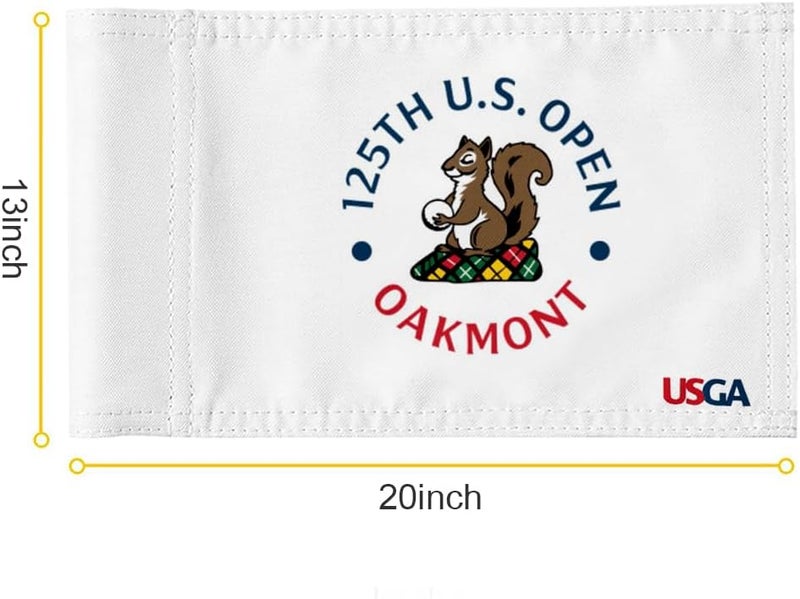 2BUT 2025 US Open Flag Oakmont Golf Pin USGA Flag Practic Putting Green Golf Flag For Backyard Garden Double-Sewn 600D Nylon Miniature Pin Flag egulation Tube Flag(white 20"x13") - Image 2